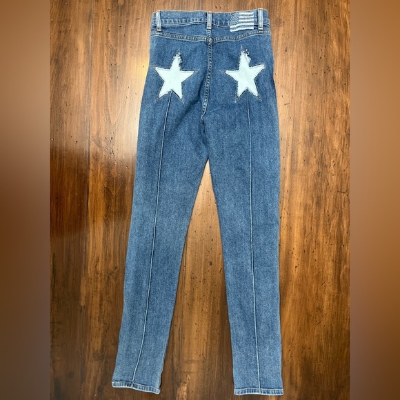 REVICE Star Burnout Jeans Size 26 Stars Flag High Rise Patriotic Stretch LA EUC - Picture 9 of 15